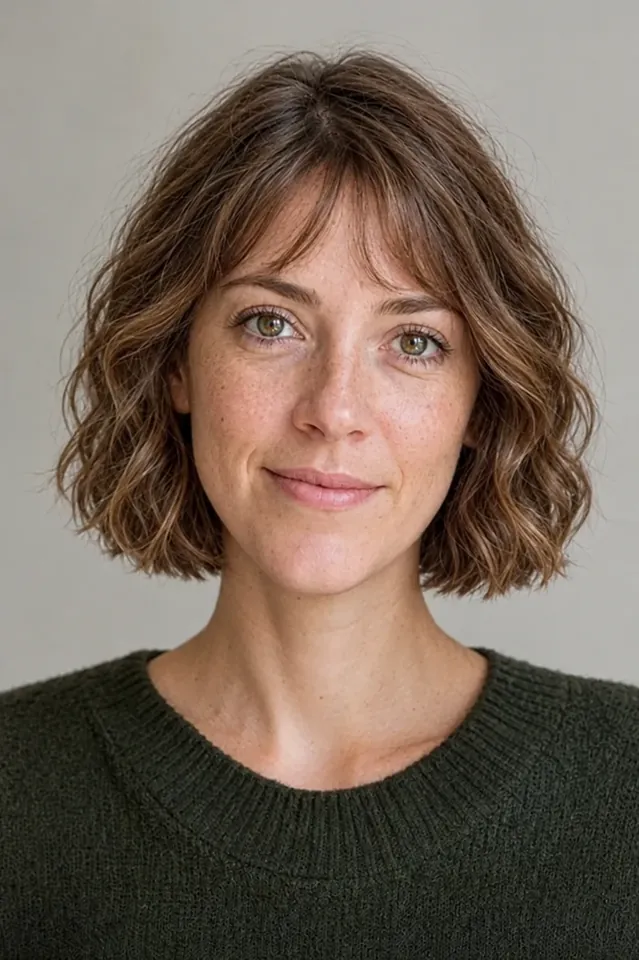 Wavy French bob on an AI-generated model