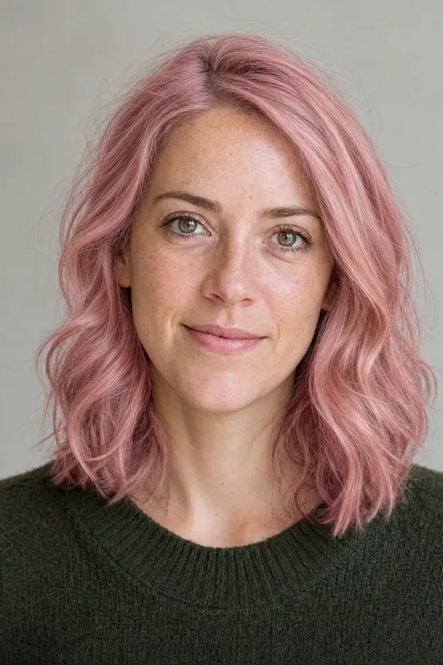After: pastel pink hair color