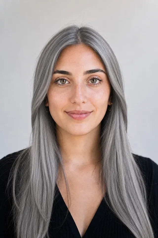 After: silver gray hair color